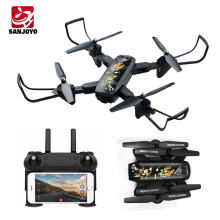 Long flight time foldable drone Wifi fpv drone with 720P 120 degree wide angle camera follow me selfie drone SJY-DM107S